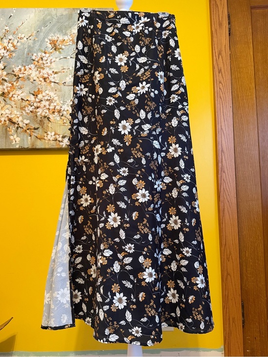 Very J Dresses & Skirts - Very J Black Maxi Skirt with White & Brown Floral Print